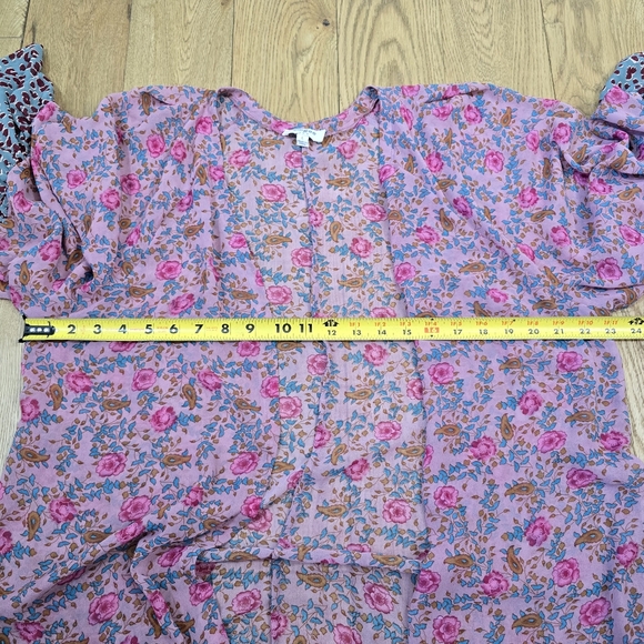 Umgee Pink and Blue Floral Animal Print Duster Kimono Large - Picture 9 of 9